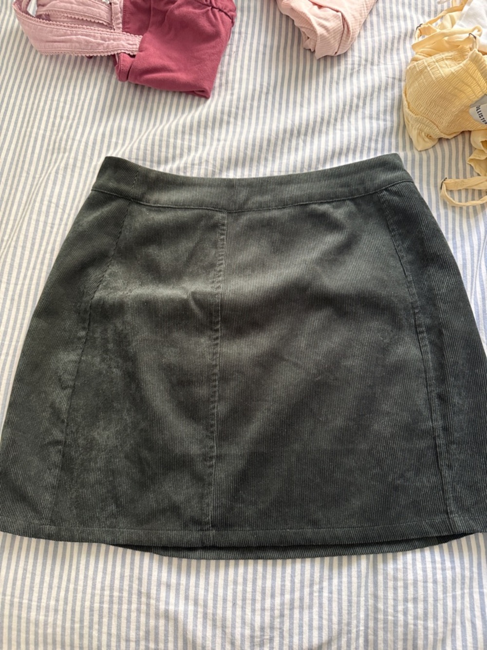 WORN ONCE Altar’d State Classic Dark Green Corduroy Mini Skirt